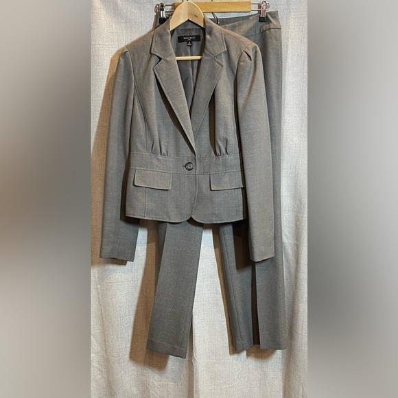 NINE WEST heather grey 2-piece suit blazer jacket pants trousers. Size 8. - Picture 7 of 11